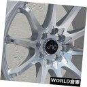 海外輸入ホイール 17x8 / 17x9 JNC 006 JNC006 4x100 / 4x114.3 30/30シルバーマシンフェイスホイールNeセット(4)...