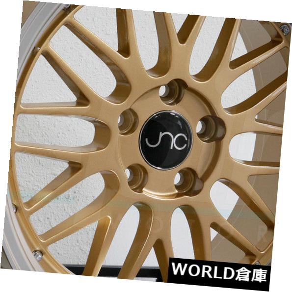 海外輸入ホイール 17x8.5 JNC 005 JNC005 5x100 30 Gold Machine Lip Wheel新しいセット（4） 17x8.5 JNC 005 JNC005 5x100 30 Gold Machine Lip Wheel New set(4)