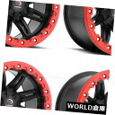 海外輸入ホイール 14x7 Vision ATV 551 Five Fifty One 4x115 3 Matte Black Red Wheels Rims ...