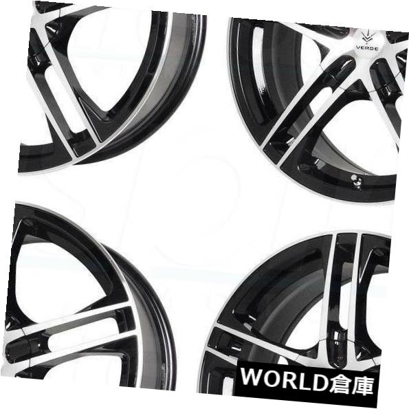 海外輸入ホイール 17x7 Verde V36プロトコル5x115 / 5x105 40の黒い機械加工ホイールリムセット（4） 17x7 Verde V36 Protocol 5x115/5x105 40 Black Machined Wheels Rims Set(4)