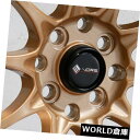 海外輸入ホイール 15x8 Vors TR3 4x100 / 4x114.3 0透明ブロンズホイールリムセット(4) 15x8 Vors TR3 4x100/4...