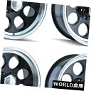 海外輸入ホイール 15x8イオン171 6x5.5 / 6x139.7 -27ブラックマシンドリップホイールリムセット(4) 15x8 Ion 171 6x5....