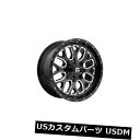 海外輸入ホイール 4個の20x9燃料D588 Titan ET 07ブラックミルド6x120ホイールリムのセット Set of 4 20x9 Fuel D588 Titan ET 07 Black Milled 6x120 Wheels Rims