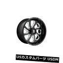 海外輸入ホイール 4個の22x10燃料D587 Flow ET -18ブラックミルド8x165.1ホイールリムのセット Set of 4 22x10 Fuel ...
