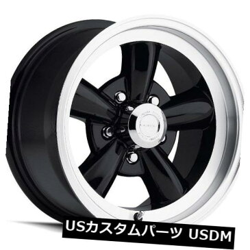 海外輸入ホイール 15X7 Vision 141 Legend 5 5x114.3 ET-7グロスブラックの機械加工されたリップホイール(4個セット) 15X7 Vision 141 Legend 5 5x114.3 ET-7 Gloss Black Machined Lip Wheels (Set of 4)