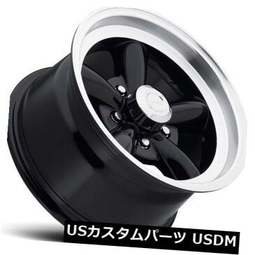 海外輸入ホイール 15X7 Vision 141 Legend 5 5x114.3 ET-7グロスブラックの機械加工されたリップホイール(4個セット) 15X7 Vision 141 Legend 5 5x114.3 ET-7 Gloss Black Machined Lip Wheels (Set of 4)
