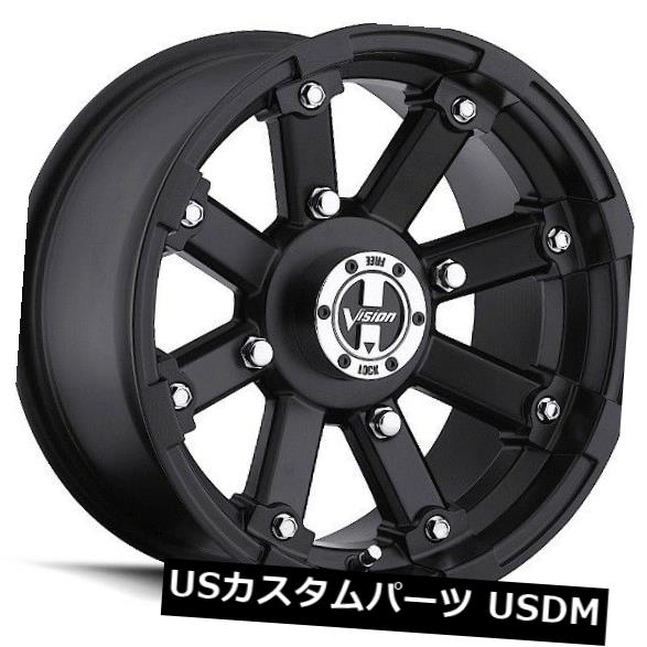 海外輸入ホイール 12X7 Vision 393ロックアウト5x114.3 ET2.5マットブラックホイール（4個セット） 12X7 Vision 393 Lockout 5x114.3 ET2.5 Matte Black Wheels (Set of 4)