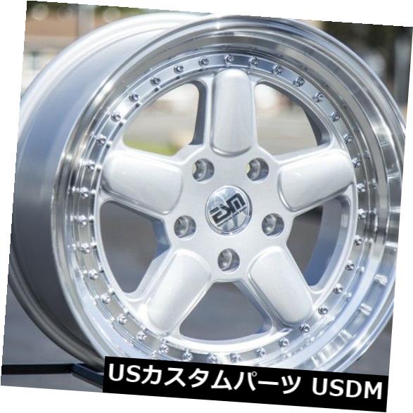 ͢ۥ 17x8.5 ESM 005R 5x120 +35Сޥùåץۥ4ĥåȡ 17x8.5 ESM 005R 5x120 +35 Silver Machined Lip Wheels (Set of 4)