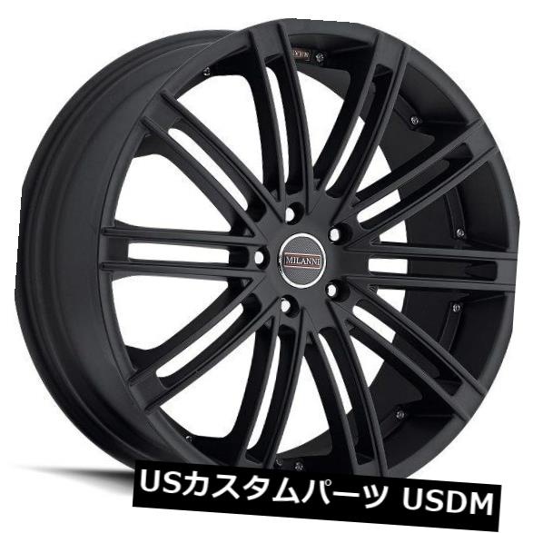 海外輸入ホイール 18X8.5 Milanni 9032 Khan 5x114.3 ET12サテンブラックホイール（4個セット） 18X8.5 Milanni 9032 Khan 5x114.3 ET12 Satin Black Wheels (Set of 4)