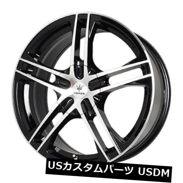 海外輸入ホイール 18x7.5 Verde Protocol 5x114.3 / 5x108 +40グロスブラック/機械加工ホイール（4個セット） 18x7.5 Verde Protocol 5x114.3/5x108 +40 Gloss Black/Machined Wheels (Set of 4)