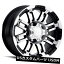 ͢ۥ 15X6 Vision 375 Warrior 6x139.7 ET0֥åùեۥ4ĥåȡ 15X6 Vision 375 Warrior 6x139.7 ET0 Gloss Black Machined Face Wheels (Set of 4)