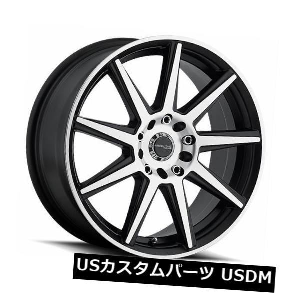 海外輸入ホイール 16x7 Raceline 144M-Storm 5x112 / 5x120 ET40ブラックマシニングホイール（4個セット） 16x7 Raceline 144M-Storm 5x112/5x120 ET40 Black Machined Wheels (Set of 4)