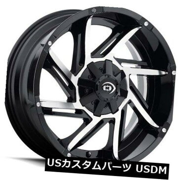 海外輸入ホイール 20X12 Vision 422 Prowler 5x150 ET-51グロスブラック機械加工フェイスホイール(4個セット) 20X12 Vision 422 Prowler 5x150 ET-51 Gloss Black Machined Face Wheels (Set of 4)
