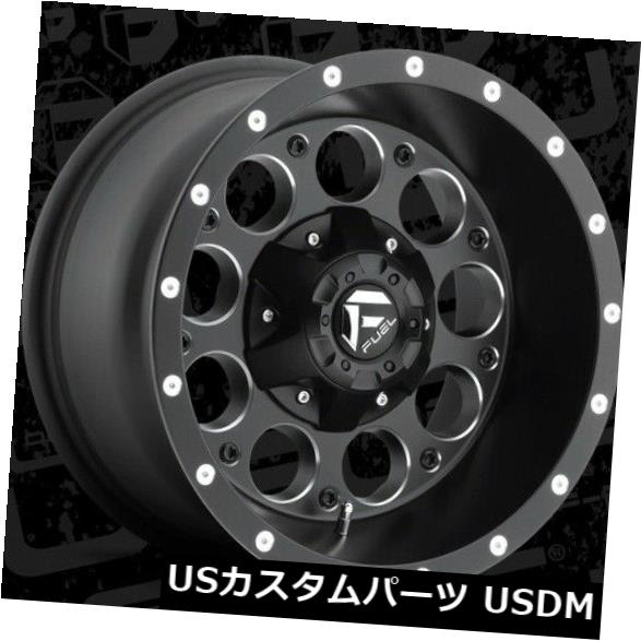 ͢ۥ Fuel Revolver 15x8 5x4.5 / 5x4.75 ET-18֥åߥɥۥ4ĥåȡ Fuel Revolver 15x8 5x4.5/5x4.75 ET-18 Black Milled Wheels (Set of 4)