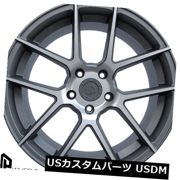 ͢ۥ UP520 19x8.5 5x112ޥåȥ᥿ùեET35ۥ4ĥåȡ UP520 19x8.5 5x112 Matte Gunmetal Machined Face ET35 Wheels(set of 4)