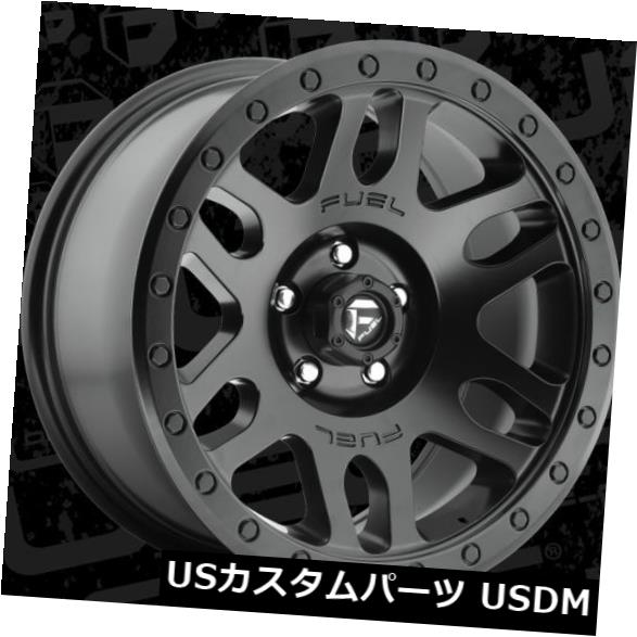 海外輸入ホイール 燃料反動17x8.5 6x135 ET7マットブラックホイール（4個セット） Fuel Recoil 17x8.5 6x135 ET7 Matte Black Wheels (Set of 4)