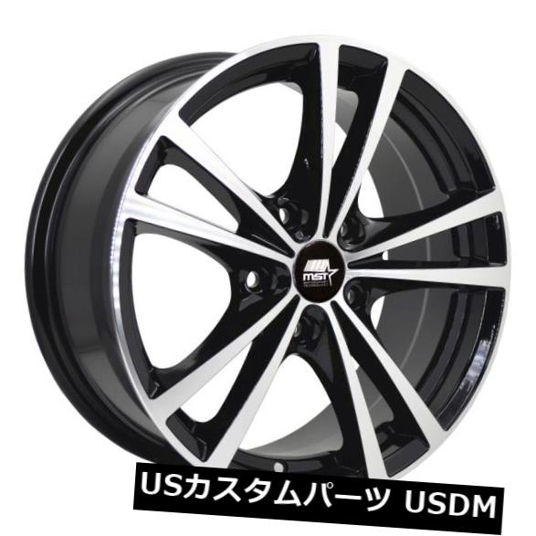 海外輸入ホイール 17x7 MSTセイバー5x114.3 +45機械加工フェイスホイール付き光沢のある黒（4個セット） 17x7 MST Saber 5x114.3 +45 Glossy Black w/Machined Face Wheels (Set of 4)