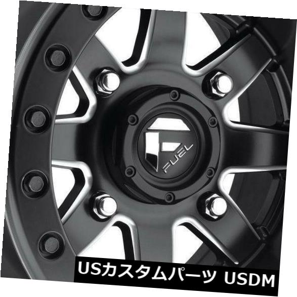 海外輸入ホイール 14x7ブラックミルドホイールフューエルマーベリックATV UTV D928 4x156 13（4個セット） 14x7 Black Milled Wheels Fuel Maverick ATV UTV D928 4x156 13 (Set of 4)