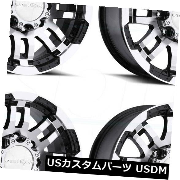 ͢ۥ 16x8 Black Machined Wheels Vision 375 Warrior 5x114.3 04ĥåȡ 16x8 Black Machined Wheels Vision 375 Warrior 5x114.3 0 (Set of 4)