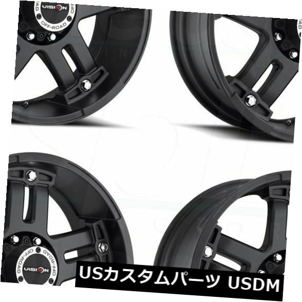 海外輸入ホイール 20x9マットブラックホイールビジョン394ウォーロード8x6.5 / 8x165.1 18（4個セット） 20x9 Matte Black Wheels Vision 394 Warlord 8x6.5/8x165.1 18 (Set of 4)