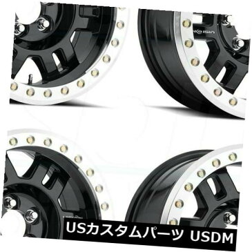 海外輸入ホイール 18x9ブラックマシンドリップホイールVision 398 Manx 8x170 12（4個セット） 18x9 Black Machined Lip Wheels Vision 398 Manx 8x170 12 (Set of 4)