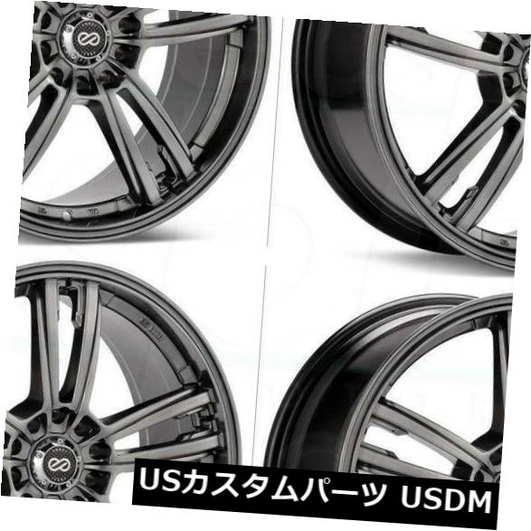 海外輸入ホイール 18x8.5ブラックペイントホイールEnkei Kojin 5x114.3 35（4個セット） 18x8.5 Black Paint Wheels Enkei Kojin 5x114.3 35 (Set of 4)