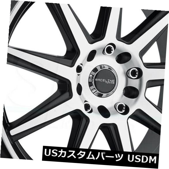 ͢ۥ 18x7.5ù֥åۥRaceline 144M Storm 5x108 / 5x114.3 424ĥåȡ 18x7.5 Machined Black Wheels Raceline 144M Storm 5x108/5x114.3 42 (Set of 4)