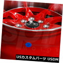 海外輸入ホイール 15x8 / 15x9レッドマシンリップホイールJNC 003 JNC003 4x100 / 4x114.3 0/0(4個セット) 15x8/15x9 Red Machine Lip Wheels JNC 003 JNC003 4x100/4x114.3 0/0 (Set of 4)(2)