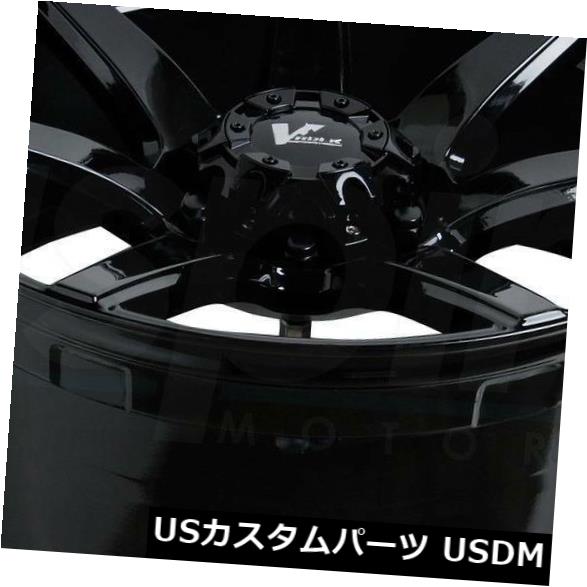 海外輸入ホイール 18x9.5グロスブラックホイールV-Rock VR8エクストラクター5x5.5 / 5x139.7 0（4個セット） 18x9.5 Gloss Black Wheels V-Rock VR8 Extractor 5x5.5/5x139.7 0 (Set of 4)