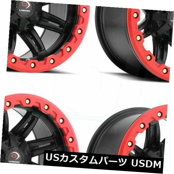 ͢ۥ 14x10ޥåȥ֥ååɥۥVision ATV 551 Five Fifty One 4x115 04ĥåȡ 14x10 Matte Black Red Wheels Vision ATV 551 Five Fifty One 4x115 0 (Set of 4)