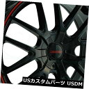 海外輸入ホイール 17x7.5ブラックレッドリングホイールTouren TR60 5x112 / 5x120 42(4個セット) 17x7.5 Black Red Ring Wheels Touren TR60 5x112/5x120 42 (Set of 4)(2)