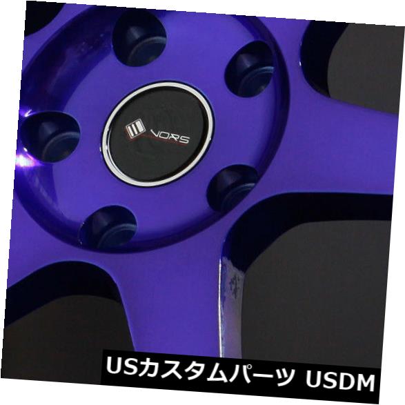 18x9.5 Candy Purple Blue Wheels Vors TR37 5x114.3 22 Set of 4