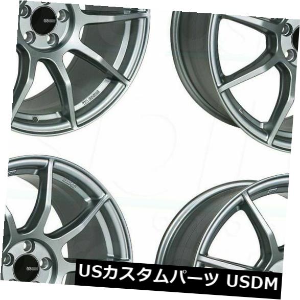 海外輸入ホイール 4-新しい18インチEnkei TS9ホイール18x8.5 5x100 45プラチナグレーリム 4-New 18