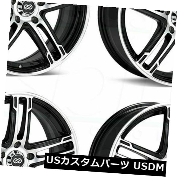 海外輸入ホイール 4-新しい18インチEnkei Fd-05ホイール18x7.5 5x114.3 45ブラックマシンドリム 4-New 18