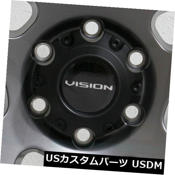 海外輸入ホイール 4-新しい17 "Vision 416 Se7Enホイール17x9 8x170 -12サテングレーリム 4-New 17" Vision 416 Se7En Wheels 17x9 8x1..