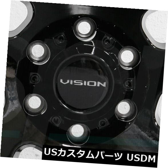 海外輸入ホイール 4-新しい17 "Vision 416 Se7Enホイール17x9 5x114.3 12ブラックミルドリム 4-New 17" Vision 416 Se7En Wheels 17x9 ..