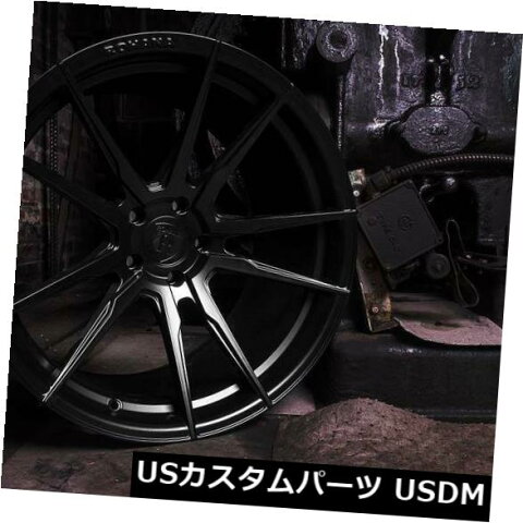 海外輸入ホイール 4-新しい20インチRohana RF2ホイール20x10 / 20x11 5x114.3 25/28ブラックスタッガードリム 4-New 20