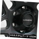 海外輸入ホイール 20x9 Vision 416 Se7En 6x5.5 / 6x139.7 12サテンブラックホイールリムセット（4） 20x9 Vision 416 Se7En 6x5.5/6x1..