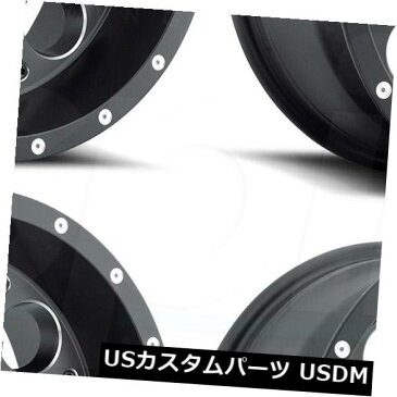 海外輸入ホイール 17x9 Fuel Revolver D525 5x4.5 / 5x5 / 5x12 7 1ブラックミルドホイールリムセット(4) 17x9 Fuel Revolver D525 5x4.5/5x5/5x127 1 Black Milled Wheels Rims Set(4)