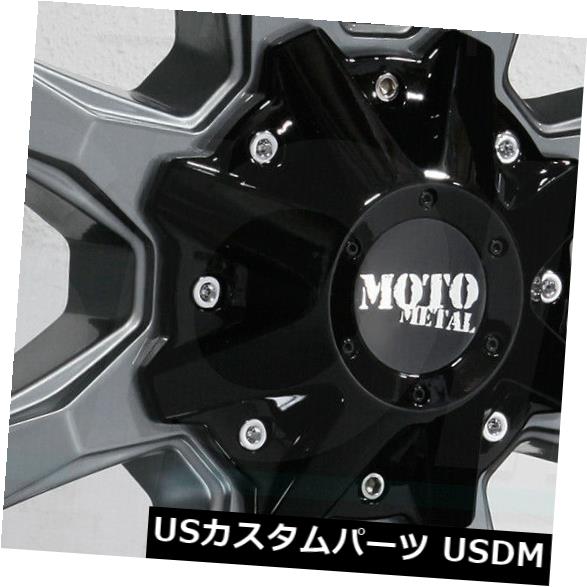 海外輸入ホイール 17x9 Moto Metal MO970 8x6.5 / 8x165.1 -12ガンメタルブラックホイールリムセット（4） 17x9 Moto Metal MO970 8x6.5/8x165.1 -12 Gunmetal Black Wheels Rims Set(4)