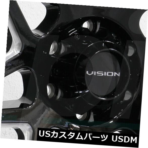 海外輸入ホイール 17x9 Vision 416 Se7En 5x5.5 / 5x139.7 -12ブラックミルドホイールリムセット（4） 17x9 Vision 416 Se7En 5x5.5/5x..