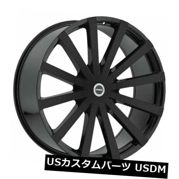 海外輸入ホイール 22x9.5 Strada S50 Gabbia 6x135 / 6x5.5 30ブラックホイールリムセット（4） 22x9.5 Strada S50 Gabbia 6x135/6x5.5 30 Black Wheels Rims Set(4)