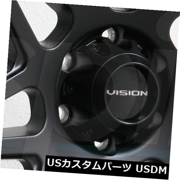 海外輸入ホイール 17x9 Vision 416 Se7En 8x170 12サテンブラックホイールリムセット（4） 17x9 Vision 416 Se7En 8x170 12 Satin Blac..