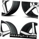 海外輸入ホイール 18x8 KMC KM685地区5x120 38サテンブラックマシンホイールリムセット(4) 18x8 KMC KM685 District 5x120 38 Satin Black Machine Wheels Rims Set(4)(2)