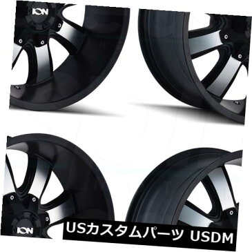 海外輸入ホイール 20x9イオン189 8x6.5 / 8x170 18サテンブラックマシニングホイールリムセット（4） 20x9 Ion 189 8x6.5/8x170 18 Satin Black Machined Wheels Rims Set(4)