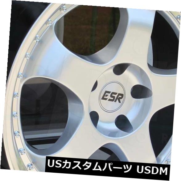 海外輸入ホイール 18x9.5 / 18x10.5 ESR SR06 SR6 5x114.3 15/15ハイパーシルバーホイールリムセット（4） 18x9.5/18x10.5 ESR SR06 SR6 5x114.3 15/15 Hyper Silver Wheels Rims Set(4)