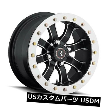 海外輸入ホイール 5個の14インチRaceline A71マンバビーズロックホイール14x7 4x156 30個のブラックリムのセット Set of 5 14