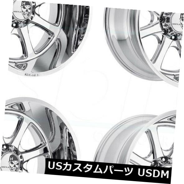 海外輸入ホイール 24x14敵対的なH105 Exile 8x170 -76クロームホイールリムセット（4） 24x14 Hostile H105 Exile 8x170 -76 Chrome Wheels Rims Set(4)