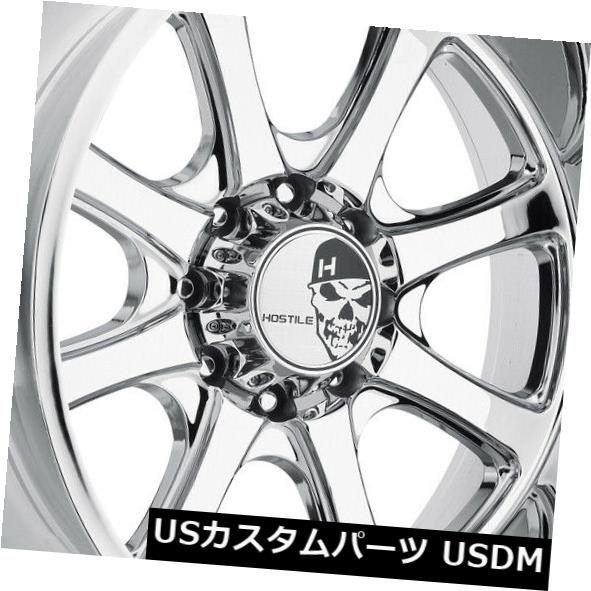 海外輸入ホイール 24x14敵対的なH105 Exile 8x170 -76クロームホイールリムセット（4） 24x14 Hostile H105 Exile 8x170 -76 Chrome Wheels Rims Set(4)