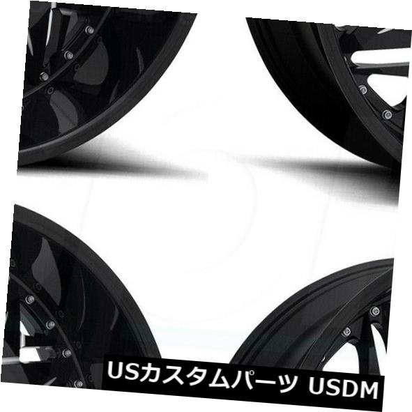 海外輸入ホイール 26x10 DUB Dazr S231 5x115 / 5x120 5ブラックミルドホイールリムセット（4） 26x10 DUB Dazr S231 5x115/5x120 5 Black Milled Wheels Rims Set(4)
